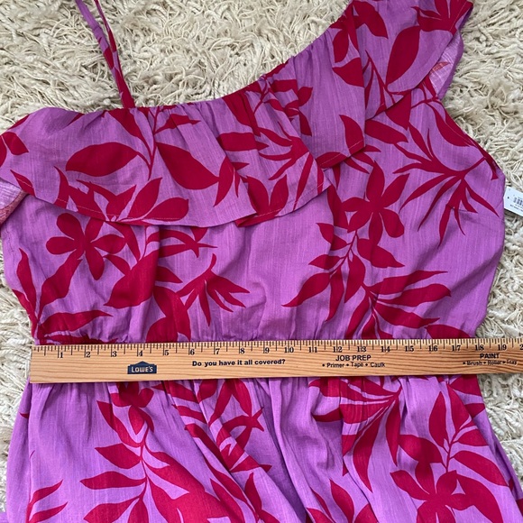 NWT Old Navy One Shoulder Waist Defined Midi Floral  Dress - Picture 5 of 15